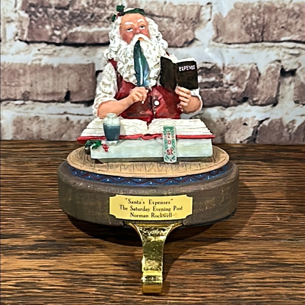 Norman Rockwell Santa stocking‎ holder